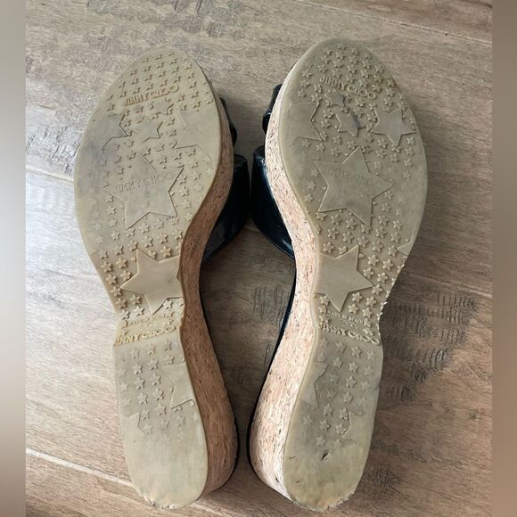 Jimmy Choo Panna Patent Crisscross Slide Sandal, Black - Picture 3 of 4